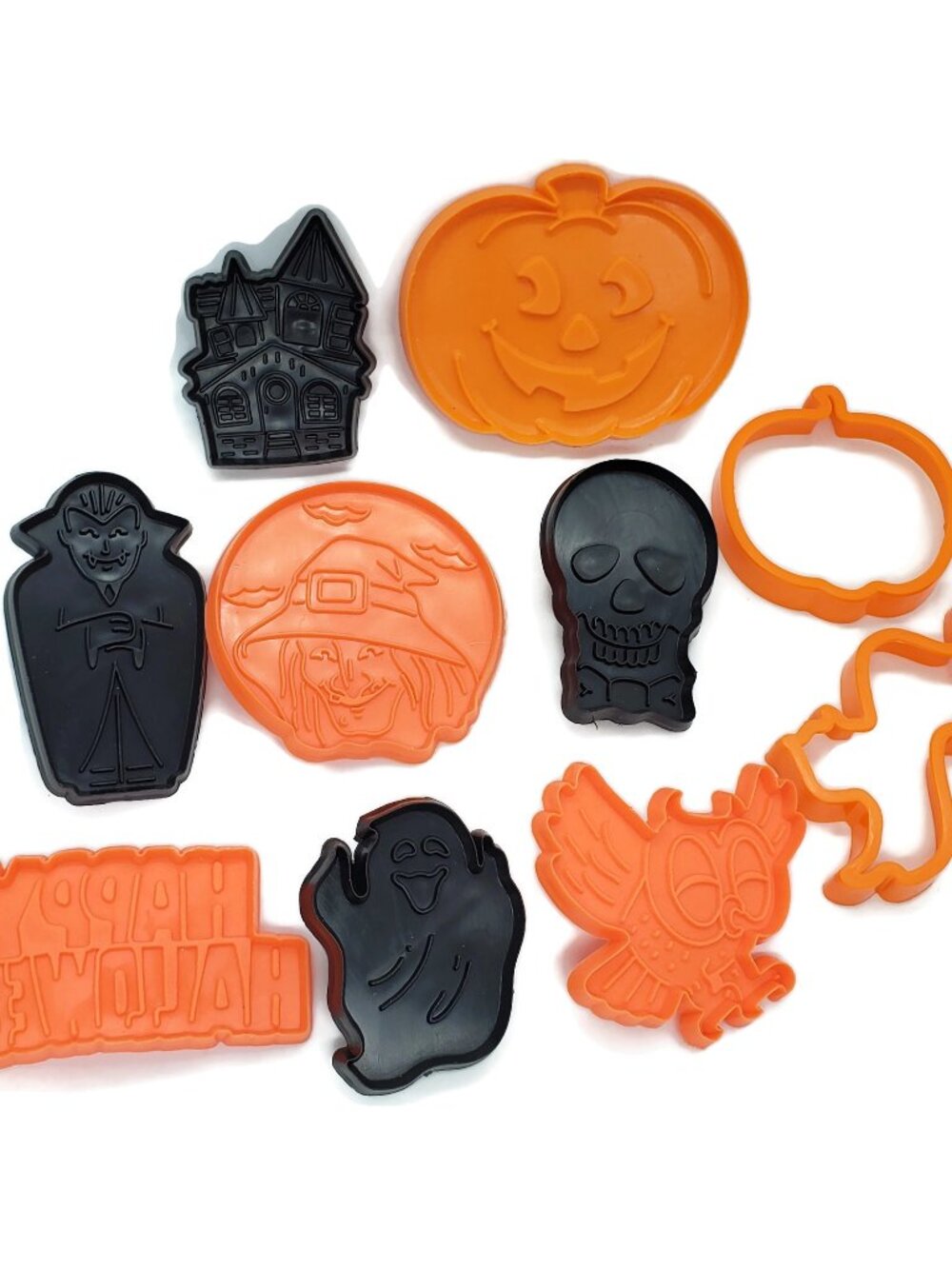 10 Vintage 1980s Halloween Cookie Cutters Witch Vampire Pumpkin Haunted House